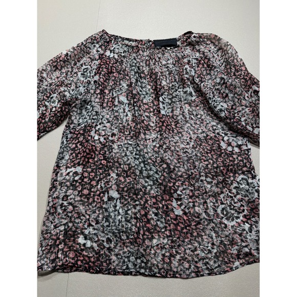 Derek Lam Tops - Derek Lam Italy Pink Animal Print Silk Lurex Sheer Metallic Striped Blouse